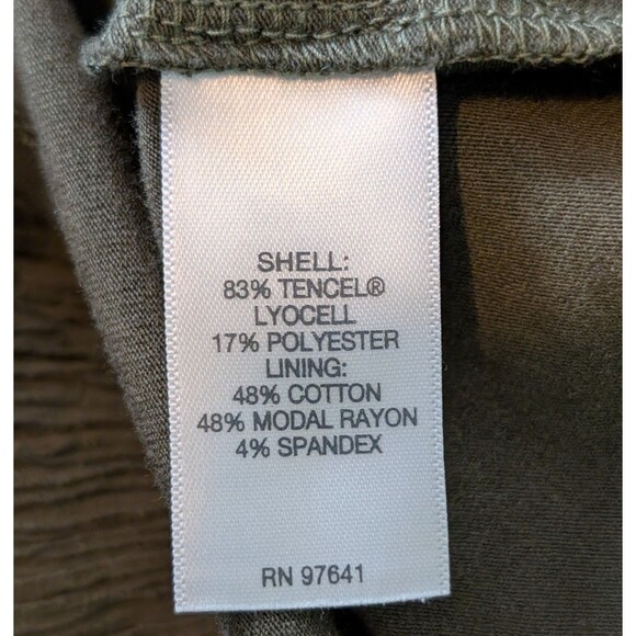 J Jill Pure Jill Size S Dress Sleeveless Asymmetric Textured Tencel Olive Green - Picture 8 of 12